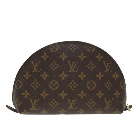 LOUIS VUITTON Monogram Trousse Demi Ronde Cosmetic Pouch LV Auth - Picture 3 of 16